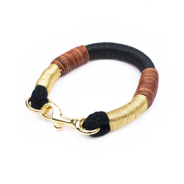 Halsband Gold Schwarz kleine Hunde